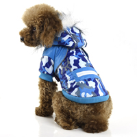 New Camo Winter Dog Clothes with Reflective tape zipper decorative - Rose