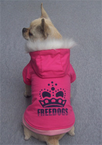 double layers Crown Dog Coat-red