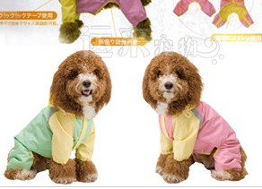 The Japanese ASUKU double-decked ventilation pet raincoat 4 quartzes are blue