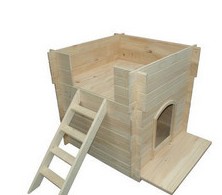 Pine wood dog house large dog house with terrace house pet kennel house