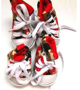 Red camouflage shoes sports section