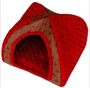 Brown velvet pet house