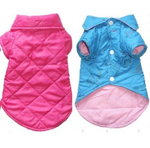 Small dog clothes, winter hooded cotton jacket