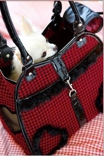 Red PU bag leather pet