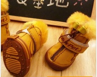 Pet shoes, small diamond inlaid leather boots simulation