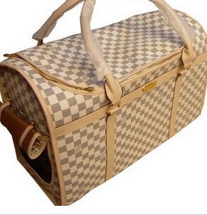 XL checkered lightweight backpack dog