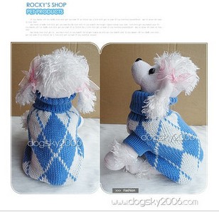 Color pink striped hooded sweater dog 61-2