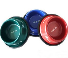 Double non-slip plastic pet bowl