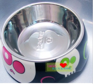 Stainless steel pet bowl dog bowl cat bowl cartoon