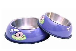 Plastic anti-skid pet bowl