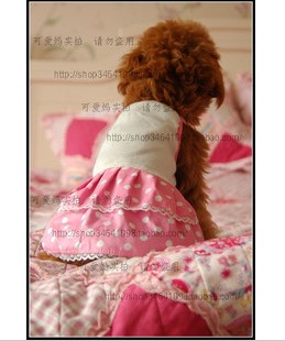 Pet clothes red plaid dress