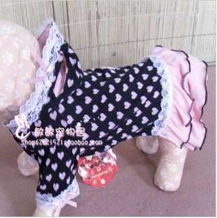 Super cute denim skirt dog sweater dress