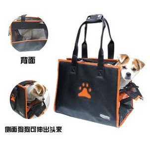 Folding front seat car pet carries bag